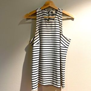 JCrew black and white striped halter, size 12